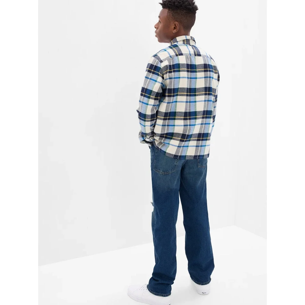 NWT Gap Teen Boys Size 12 Original Fit Jeans Blue‎ Straight Leg Distressed